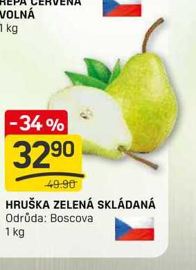 HRUŠKA ZELENÁ SKLÁDANÁ Odrůda: Boscova 1 kg