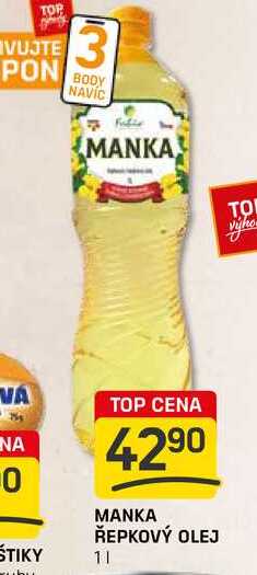 MANKA ŘEPKOVÝ OLEJ 1l