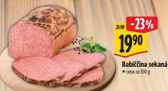 Babiččina sekaná, cena za 100 g
