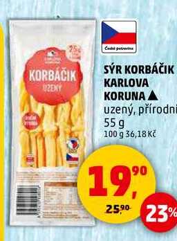 SÝR KORBÁČIK KARLOVA KORUNA, 55 g