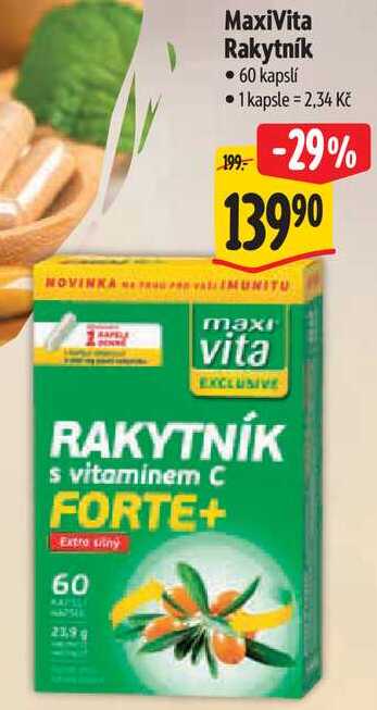 MaxiVita Rakytník, 60 kapslí