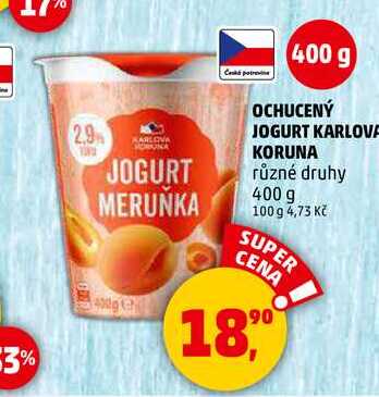 OCHUCENÝ JOGURT KARLOVA KORUNA, 400 g