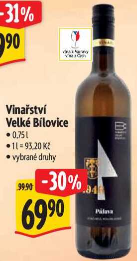 Vinařství Velké Bílovice, 0,75 l