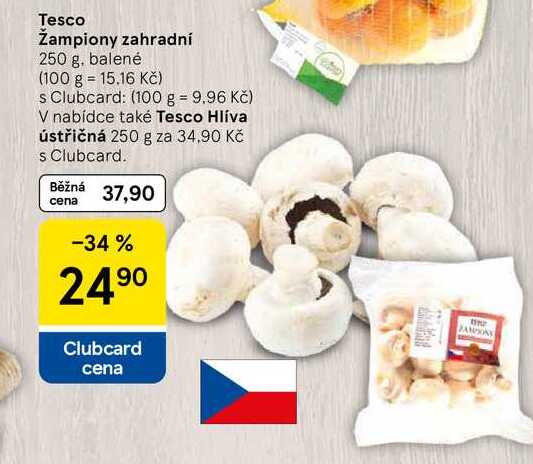 Tesco Zampiony zahradní, 250 g, balené