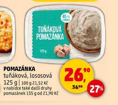 POMAZÁNKA tuňáková, lososová, 125 g 