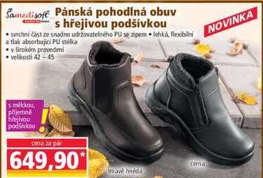Pánská pohodlná obuv s hřejivou podšívkou