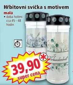 Hřbitovní svíčka s motivem