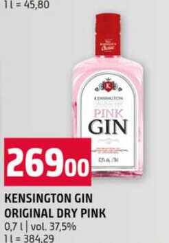 KENSINGTON GIN ORIGINAL DRY PINK 0,7 l