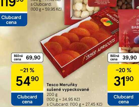 Tesco Meruňky sušené vypeckované, 200 g   