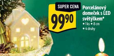 Porcelánový domeček s LED světýlkem