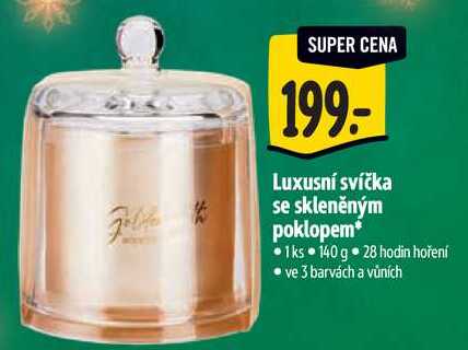 Luxusní svíčka se skleněným poklopem