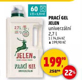 PRACÍ GEL JELEN, 2,7 l