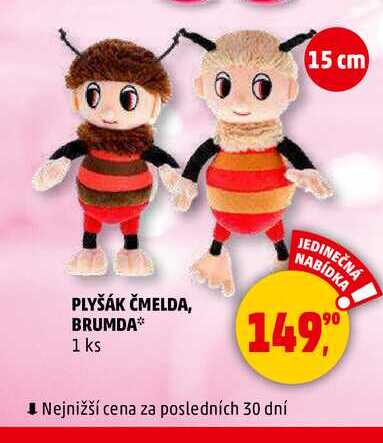 PLYŠÁK ČMELDA, BRUMDA, 1 ks 
