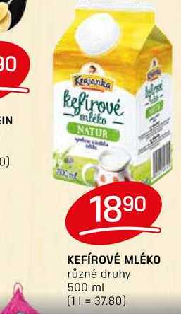 Mlékárna Valašské Meziříčí Kefírové mléko nízkotučné 500g, vybrané druhy