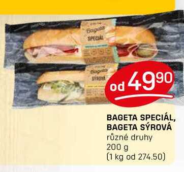 BAGETA SPECIÁL, BAGETA SÝROVÁ různé druhy 200 g