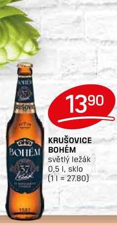 KRUŠOVICE BOHÉM světlý ležák 0,5l