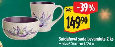 Snídaňová sada Levandule 2 ks