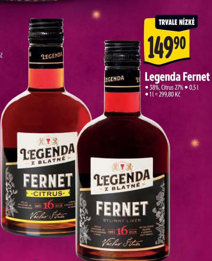 Legenda Fernet 38%, Citrus 27% 0,51