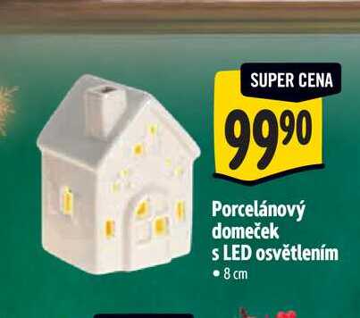   Porcelánový domeček s LED osvětlením 8 cm 