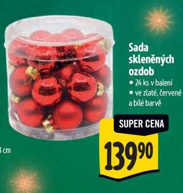 Sada skleněných ozdob  24 ks
