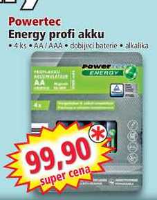 Powertec Energy profi akku, 4 ks