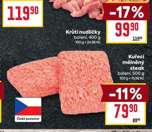 Kuřecí mělněný steak balení, 500 g