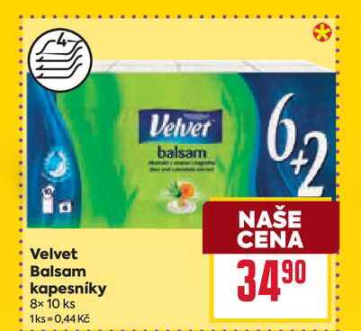 Velvet Balsam kapesníky 8x10 ks