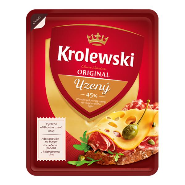 Krolewski Sýr 45% uzený, plátky