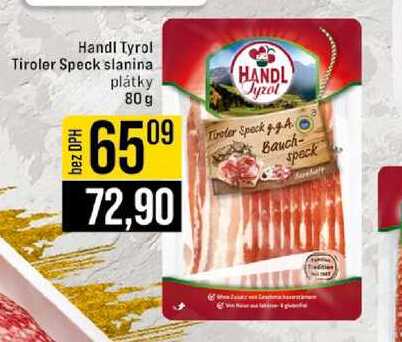 Handl Tyrol Tiroler Speck slanina plátky 80 g