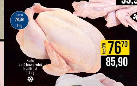 Kuře celé bez drobů kvalita A 1,1 kg