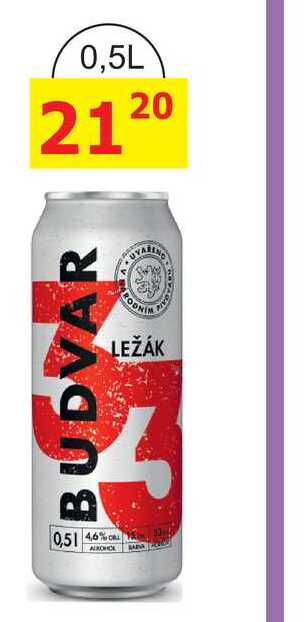 BUDVAR 33 ležák 0,5l plech
