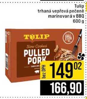 Tulip trhaná vepřová pečeně marinovaná v BBQ 600 g 