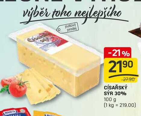 CÍSAŘSKÝ SÝR 30% 100 g