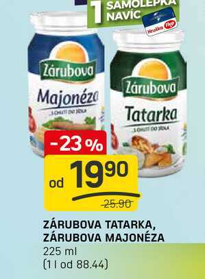 ZÁRUBOVA TATARKA, ZÁRUBOVA MAJONÉZA 225 ml