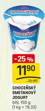 CHOCEŇSKÝ SMETANOVÝ JOGURT bílý, 150 g