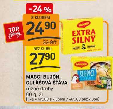 MAGGI BUJÓN, GULÁŠOVÁ ŠŤÁVA různé druhy 60 g