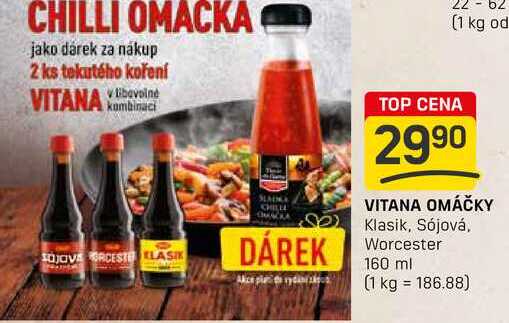 VITANA OMÁČKY Klasik, Sójová, Worcester 160 ml