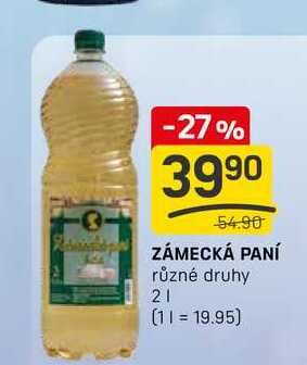 ZÁMECKÁ PANÍ různé druhy 2l
