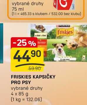 FRISKIES KAPSIČKY PRO PSY vybrané druhy 4 x 85 g