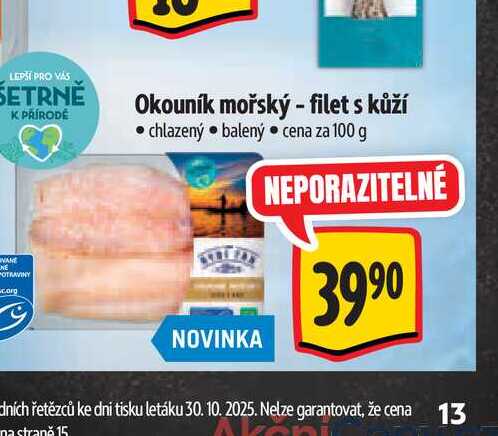 Okouník mořský - filet s kůží  100 g