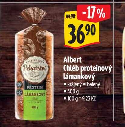   Albert Chléb proteinový lámankový krájený balený 400 g 