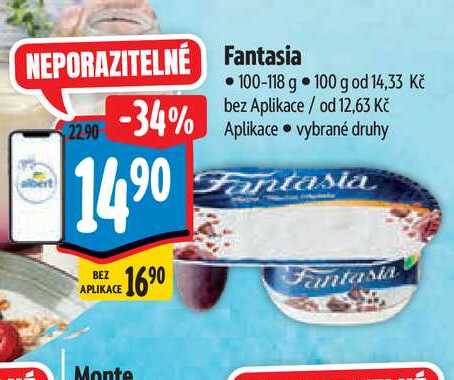 Danone Fantasia, různé druhy 118 g