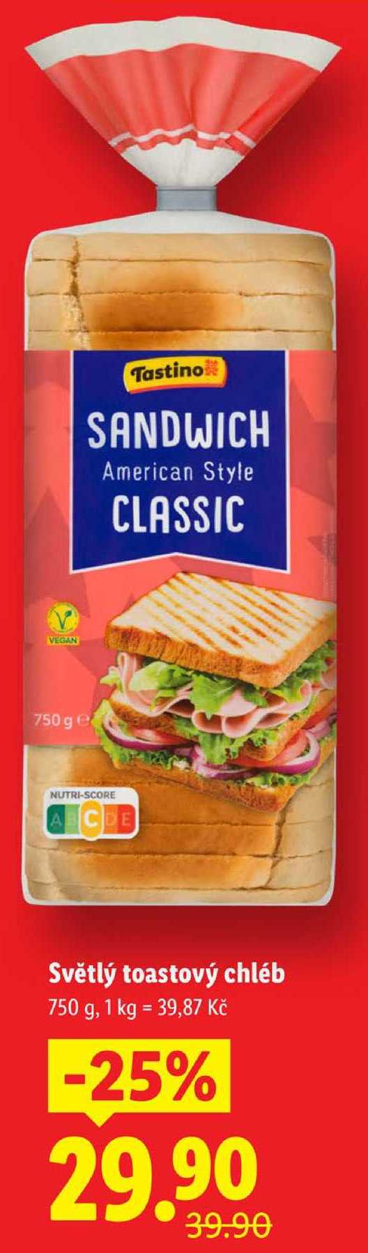 Světlý toastový chléb, 750 g