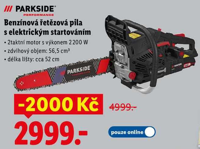 Benzínová řetězová pila s elektrickým startováním