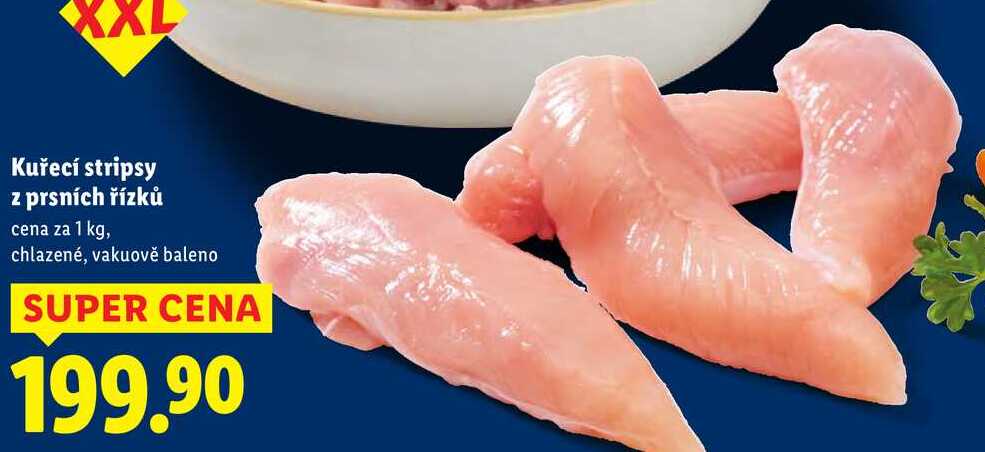 Kuřecí stripsy z prsních řízků, cena za 1 kg
