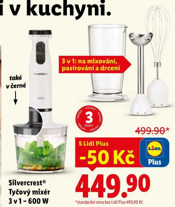 Silvercrest Tyčový mixér 3 v 1 - 600 W 