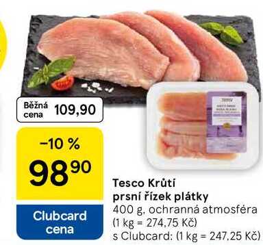 Tesco Krůtí prsní řízek plátky, 400 g
