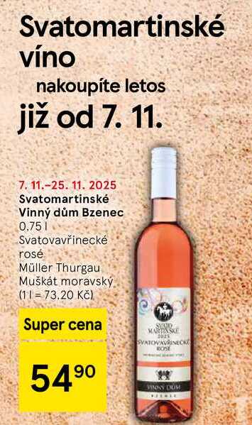 Svatomartinské Vinný dům Bzenec, 0,75 l