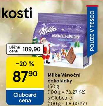 Milka Vánoční čokoládky, 150 g