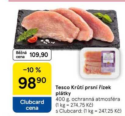 Tesco Krůtí prsní řízek plátky, 400 g